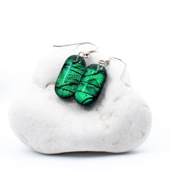 Stunning Emerald Green To Blue Drop Earrings, 3 of 11