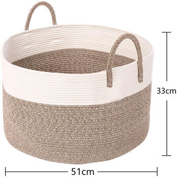 Cotton Rope Basket Extra Large Hamper With Handles, 2 of 8