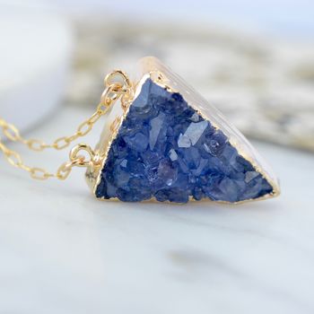 Druzy Triangle Gold Necklace, 2 of 7