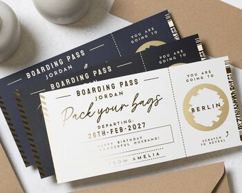 Holiday Reveal Boarding Pass Travel Ticket Gift, 2 of 9
