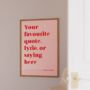 Personalised Quote Print Pink And Red, thumbnail 6 of 7