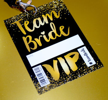 Team Bride Vip Pass Hen Party Lanyard Favours, 6 of 12