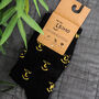 Black And Yellow Smiley Patterned Bamboo Socks, thumbnail 1 of 4