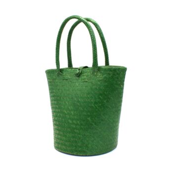 Selva Green Mini Tote Straw Bag, 5 of 6