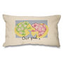 'Our Pad' Personalised Frog Cushion New Home Gift, thumbnail 3 of 4