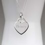 Engraved Silver Heart Necklace, thumbnail 2 of 5