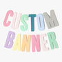 Custom Pastel Rainbow Party Banner 16cm, thumbnail 1 of 4