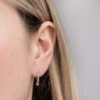 Sterling Silver Mini Liquid Drop Earrings, 3 of 4