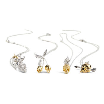 Forbidden Pineapple Pendant In Silver And Gold, 6 of 6