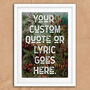 Custom Quote Vintage Floral Style Print, thumbnail 4 of 5