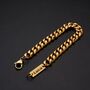 Gold Engravable 9mm Cuban Link Bracelet Unisex, thumbnail 4 of 10