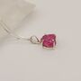 Raw Ruby Pendant Sterling Silver Chain Necklace, thumbnail 10 of 12