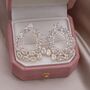 Monaco D’or Gold Trefoil Baguette Pavé Charm Drop Earrings, thumbnail 1 of 5