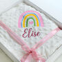 Personalised Embroidered Rainbow Baby Blanket With Name, thumbnail 3 of 11