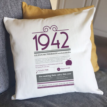Personalised 80th Birthday Gift Cushion, 5 of 6