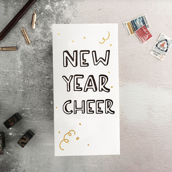 'New Year Cheer' Letterpress Money Wallet Card, 2 of 3