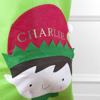 Personalised Christmas Elf Santa Sack, 3 of 4