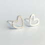 Sterling Silver Textured Heart Studs, thumbnail 1 of 7