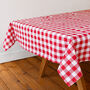 Red And White Fabric Gingham Tablecloth, thumbnail 1 of 2