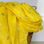 Silver Bee Print Scarf In Yellow, thumbnail 2 of 3