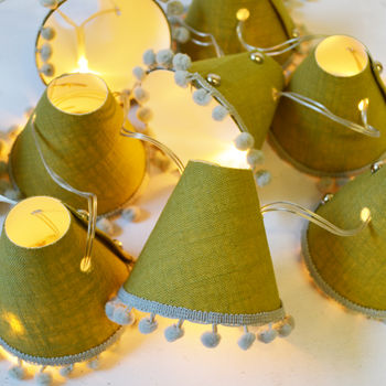 Mustard, Olive And Teal Pom Pom Fairy Lights, 9 of 12
