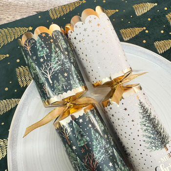 Premium Green White And Gold Christmas Tree Crackers X Eight, 5 of 8