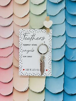 Personalised Bereavement Keyring | Feather Keyring, 4 of 7