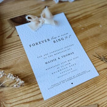 Personalised Wedding Invites, Forever Has A Nice Ring To It, 2 of 3