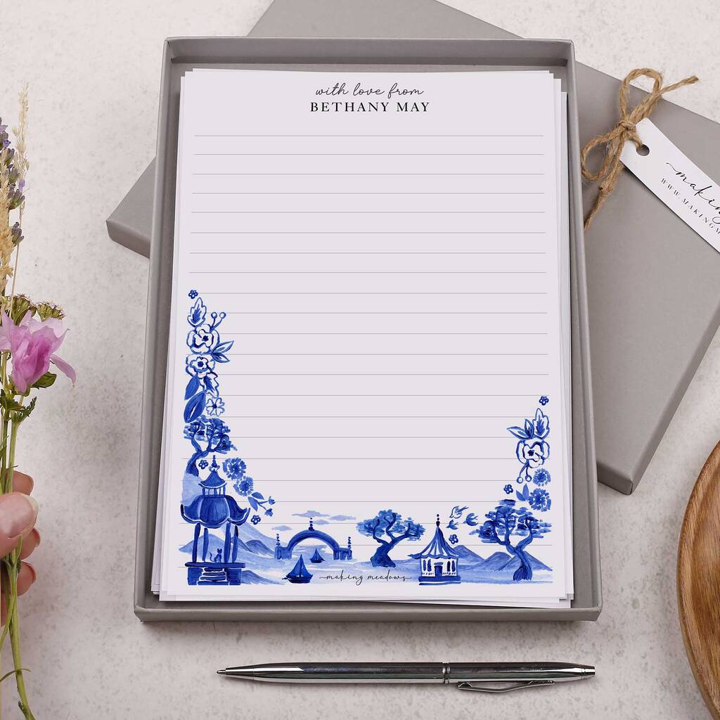 A5 Personalised Letter Writing Paper Oriental Landscape, 1 of 4