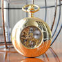 Gold Engraved Pocket Watch With Windowed Back, thumbnail 3 of 4