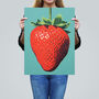 Duotone Dessert Red Strawberry Wall Art Print, thumbnail 2 of 6