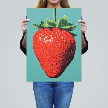 Duotone Dessert Red Strawberry Wall Art Print, 2 of 6