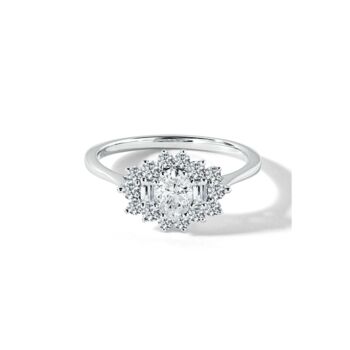 Daisy White Gold Lab Grown Diamond Cluster Ring, 4 of 5