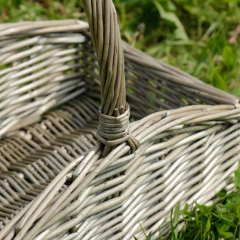 Vintage Wicker Garden Trug Basket, 5 of 7
