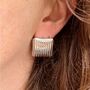 Teri Square Stud Vintage Style Textured Earrings, thumbnail 6 of 7