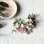 Dusty Pink And Sage Green Floral Hair Comb, thumbnail 1 of 7