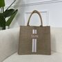 Personalised Square Stripe Jute Tote Bag, thumbnail 3 of 8