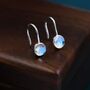 Sterling Silver Simulated Moonstone Drop Earrings, thumbnail 1 of 12