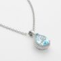 925 Sterling Silver Blue Topaz Pear Drop Necklace, thumbnail 2 of 3