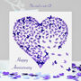 Purple Butterfly Heart Anniversary Card, thumbnail 1 of 12