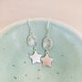 Silver Plated Star Crystal Drop Earrings, thumbnail 2 of 4