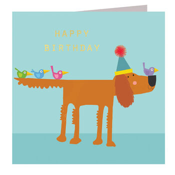 Gold Foiled Dog Birthday Card, 2 of 5