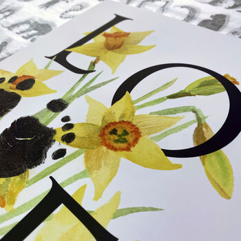 Birth Month Flower Footprint Kit March, Daffodil, 2 of 4