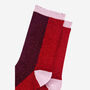 Women's Glitter Socks Burgundy Red Colour Block, thumbnail 3 of 3