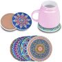 Set Of Eight Mandala Flower Ceramic Coasters, thumbnail 5 of 5