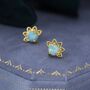 Green Opal Crown Stud Earrings, thumbnail 4 of 10