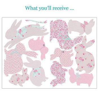 Vintage Floral Rabbit Wall Stickers, 5 of 5
