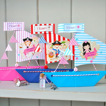 Personalised Pirate Birthday Sailboat Card, 9 of 10