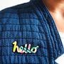 Hand Painted Wooden Hello Brooch, thumbnail 7 of 8