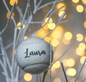Personalised Tennis Ball Christmas Baubles, 2 of 12